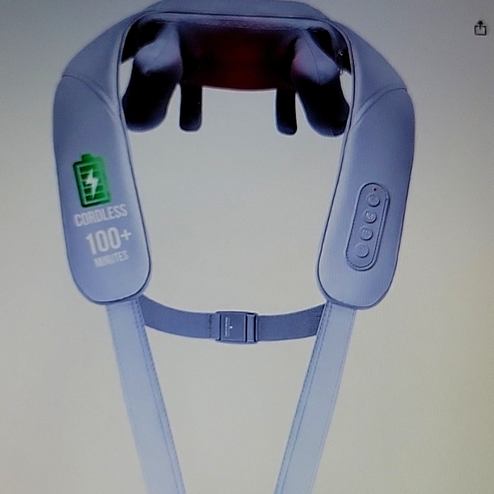 Burrki neck shoulder massager w/ heat cordless 4D 6 massage nodes legs body New